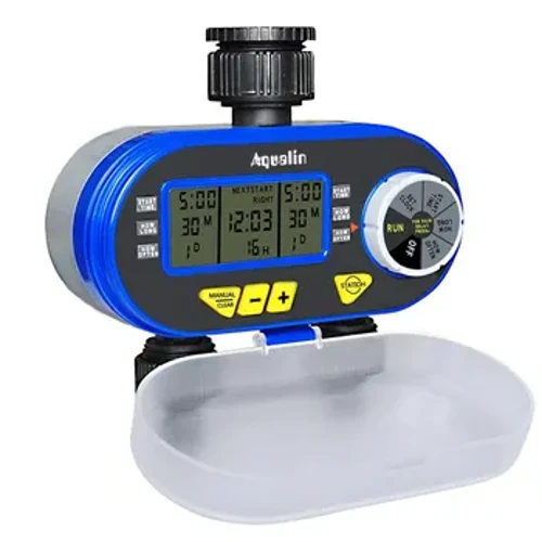 Zwee Outlets Garden Digital Elektronesch Waasser Timer Magnetventil Garden Irrigation Controller fir Gaart, Gaart