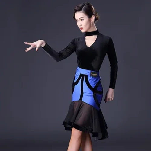 Nhung Phòng Khiêu Vũ Khiêu Vũ Cao Cấp Cho Nữ Đen Nhảy Latin Trang Phục Gợi Cảm Tap Dance Mặc Nhảy Samba Trang Phục Quần Áo Samba DL7078