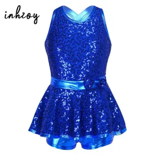Trẻ Em Bé Gái Kim Sa Lấp Lánh Nhảy Đầm Leotard Ba Lê Jazz Latin Tap Dance Trang Phục Thể Dục Jumpsuit Diễn Sân Khấu Trang Phục Dancewear
