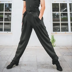 Tiêu Chuẩn Quốc Gia Nhảy Latin Quần Nam Phòng Khiêu Vũ/Salsa/Cahcha/Tap Tập Nhảy Quần Phù Hợp Với Sân Khấu Thi Đấu quần Tây Đen