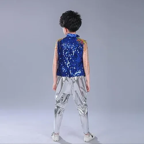 Bolalar uchun payetli hip-hop liboslari Qizlar uchun jazz raqs toplari+shimlari O'g'il bolalar uchun raqs uchun sahna liboslari Balo ziyofati raqs liboslari