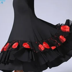 Phụ Nữ Flamenco Phòng Khiêu Vũ Luyện Tập Đầm Tây Ban Nha Lạ Mắt Múa Bụng Mặc Đầm Thêu Hoa Xù Cánh Lớn Giang Hồ Sân Khấu Váy
