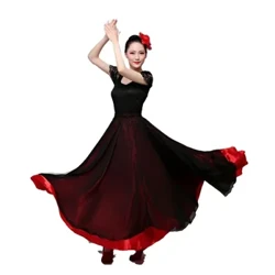 Fusta de dans țigănesc Flamenco Îmbrăcăminte pentru dans spaniol Rochie de performanță pentru femei Costume de dans din buric