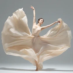17 Color Flamenco Costume Belly Dance Chiffon Long Skirts 720 Degree Pendulum Skirt for Stage Evening Party Elegant Beach Skirt