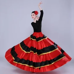 Spanyol tánc jelmez Klasszikus cigány tánc jelmez Flamenco nőknek Swing szoknyák Bullfight Belly Performance 360/540/720