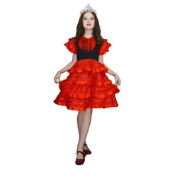Halloween Party Cosplay Fete Rochie Frumos costum spaniol de dansatoare de flamenco pentru copii April Sevilla Spectacole ținute de dans