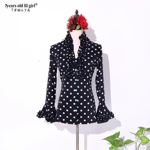 Flamenco Hispaania tants Polka Dot Print Top ELM04