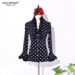 Flamenko spāņu deju Polka Dot Print Tops ELM04