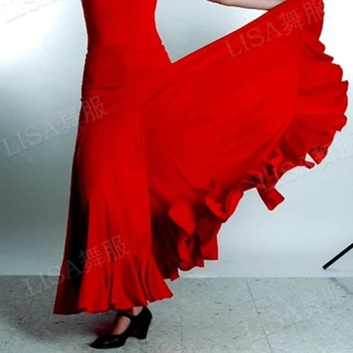 Flamenco-Tanzrock für Damen, schwarz, rot, spanisches Stierkampf-Tanzkleid, maßgeschneidert für Erwachsene, Bühnen-Ballsaal-Wettkampfkleider