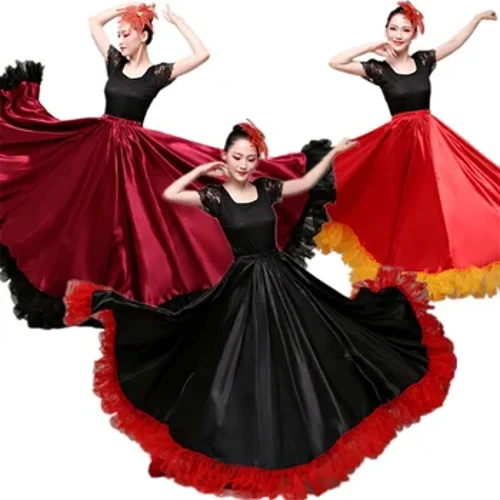Flamenco Váy Tây Ban Nha Đầm Nữ Vũ Trang Phục Giang Hồ Đầm Váy Điệp Khúc Diễn Sân Khấu Tây Ban Nha Đấu Bò Bigdance