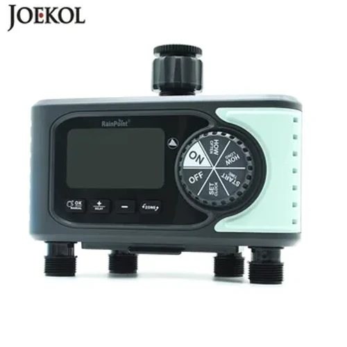 RainPoint New Electronic Automatic Watering 4 Zone Outlet Digital Display Water Timer Garden Irrigation Controller No ka māla.
