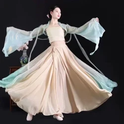 Rochie de dans chinezesc Hanfu Costume de performanță Îmbrăcăminte din tifon Set de costum de antrenament clasic elegant