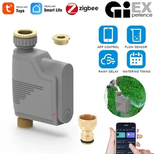 ʻO ZIGBEE WIFI WIFI hoʻoinu kīhāpai manawa hoʻomaʻamaʻa Smart Sprinkler Drip Irrigation System Built-in Water Flow Recorder Water Controller TUYA