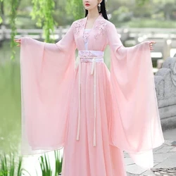 2024 Izingubo Zokudlala Zabesifazane Ezintsha Zakudala Zasendulo Zango-2024 Abesifazane Abaphinki Be-Pink Cherry Blossom Izingubo Zokusebenza Zesiteji Sabesifazane be-Hanfu
