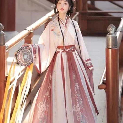 Costum de joc Hanfu chinez roz Costum de dans tradițional Costum de prințesă din dinastia Jin Îmbrăcăminte de zână orientală