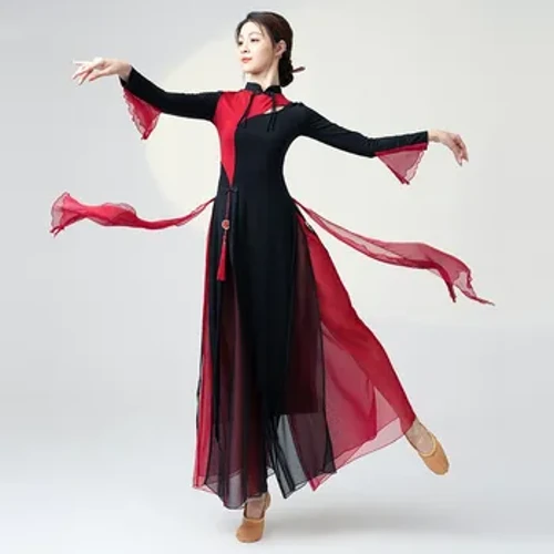 Шарм со костим за класичен танц Кинески сет Qipao Модерен фустан за обука за танц Женски сценски настап