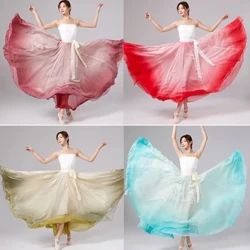 Costum de dans clasic femei șifon degradat oriental elegant fustă de dans leagăn mare rochie de performanță pentru dans chinezesc