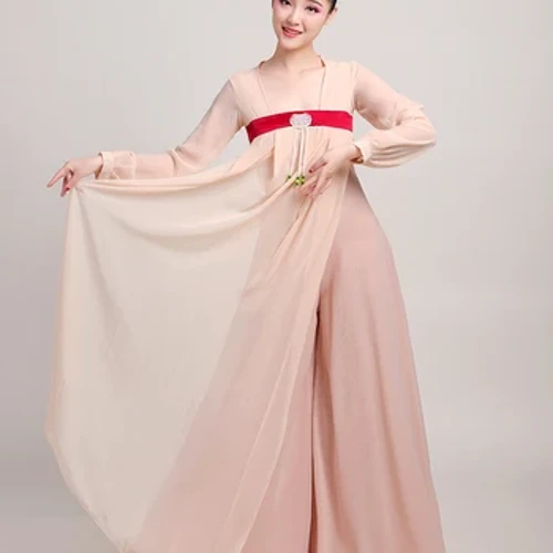 Kreativ enkel dansdräkt för vuxen för barn Hanfu uråldrig kostym Fe Elegant kinesisk stil Klassisk dansdräkt