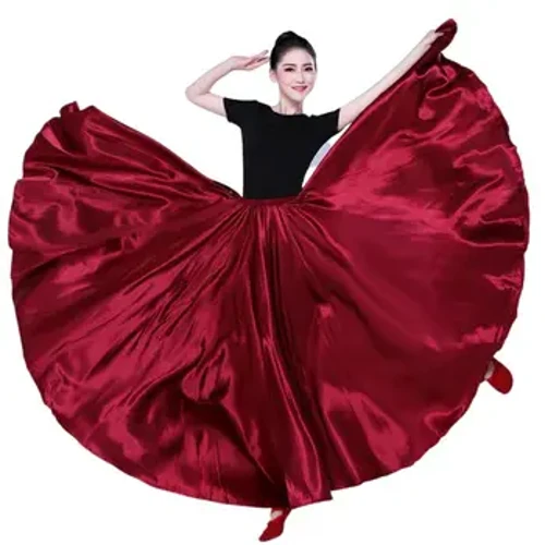 Yorqin atlas uzun ispan yubka Swing raqs yubka Belly Dance yubka Quyosh yubka 14 rang mavjud VL-310