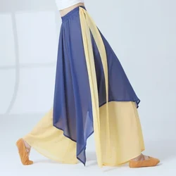 Mchezaji wa Suruali ya Ngoma ya Kawaida Afanya Mazoezi ya Kuigiza Chiffon ya Kichina Anayepepea Sketi Iliyolegea.