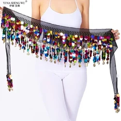 Nhiều Màu Sắc Dây Múa Bụng Dây Trang Phục 2 Lớp Kim Sa Lấp Lánh Tua Rua Múa Bụng Hông Khăn Choàng Nữ Ấn Độ Múa Bụng Thắt Lưng
