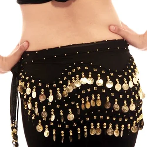 Ikhwalithi Ephezulu Entsha Eshibhile Eshibhile Ye-Belly Dancing Costume Hip Belt 98 Izinhlamvu zemali ze-Belly Dance Waist Isikhafu Sabesifazane Imibala engu-13 Siyatholakala