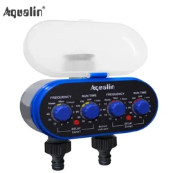 Ball Valve Electronic Two Outlet ʻEhā Dials Water Timer me Rain Sensor Hole Garden Irrigation System EU Standard #21032A