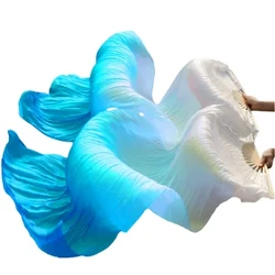 1 par dansfans bærbare mage dans fan dance performance wedding long fans gradient color
