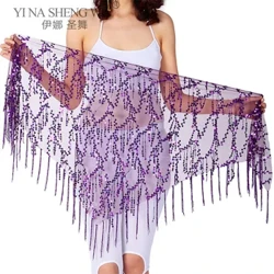 Imvunulo Entsha Yomdanso We-Belly I-sequin I-Tassel Indian Belly Dance Hip Scarf Yabesifazane Abadansa Abadansa Ekhalweni Ibhande 11izinhlobo Zemibala
