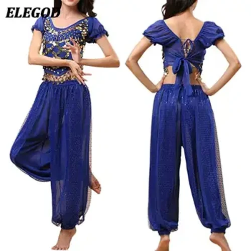 Seti Teuga o Siva Fanau a tama'ita'i Sequin Crop Top+Harem Pants Outfit Set Siva Initia Sasa'e Alapi Halloween Goddess Teuga.