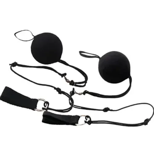 Boules de chaîne de boules de danse du ventre réglables, pour accessoires de Performance sur scène, voile de soie, boule noire