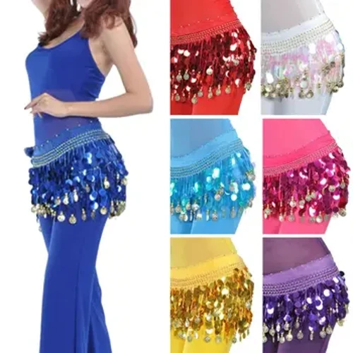 I-Thailand/India/Arab Dancer Skirt Women Sexy Belly Dancing Hip Scarf Wrap Ibhande Umdansi Isiketi Owesifazane Obonisa Imvunulo Izindwangu ezithungayo
