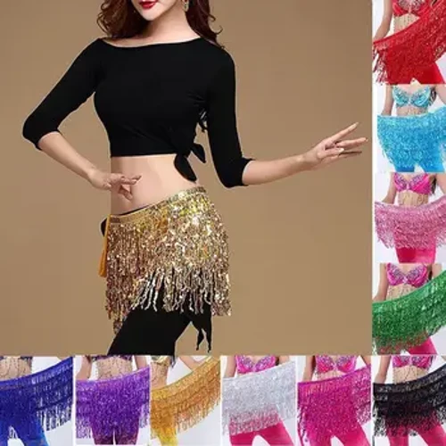 Accesorii pentru eșarfă de șold pentru dans sexy pentru femei, fustă cu centură cu monede de dans auriu pentru dansul din buric, accesoriu pentru dans pentru adulți.