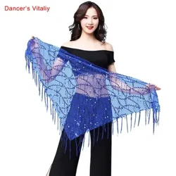 Phong Cách Mới Múa Bụng Trang Phục Kim Sa Lấp Lánh Tua Rua Ấn Độ Múa Bụng Hông Khăn Choàng Nữ Múa Bụng Dây 11 Loại Màu Sắc