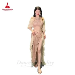 Múa Bụng Trang Phục Bộ Nữ Tay Ngắn + Chia Váy Dài 2 Chiếc Phương Đông Chuyên Nghiệp Bộ Múa Bụng Mặc bộ Trang Phục