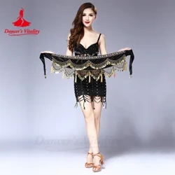 Nuovo stile costumi di danza del ventre lanterna di velluto monete d'oro sciarpa dell'anca di danza del ventre per cinture di danza del ventre da donna