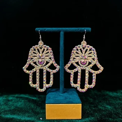 Múa Bụng Nữ Trưởng Thành Cao Cấp Tinh Tế Bông Tai Trang Sức Handmade Màu Kim Cương Hiệu Suất Phụ Kiện Tai
