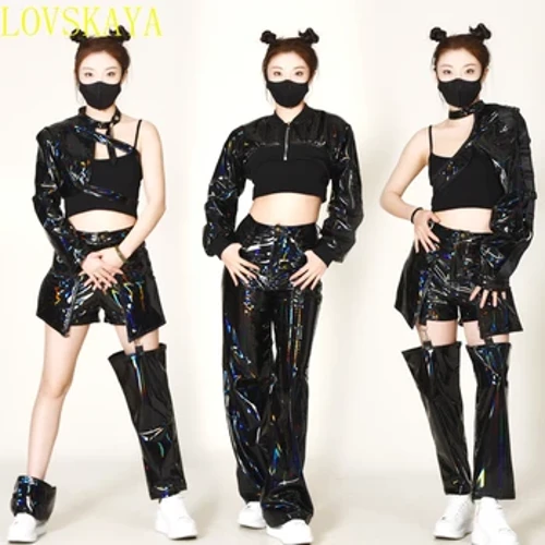 Kasuotan ng Sayaw ng Jazz ng mga Babae Spicy Girl Kasuotan ng Pagganap ng Sayaw sa Kalye Hip Hop Dancer Nightclub Dancer Costume