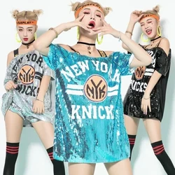 Nhạc Jazz Khiêu Vũ Trang Phục Nữ Hip-Hop Disco Nhiều Màu Sắc Bling Kim Sa Lấp Lánh Jazz Áo Khiêu Vũ Đường Phố Cao Cấp Quần Áo Nữ Diễn Sân Khấu