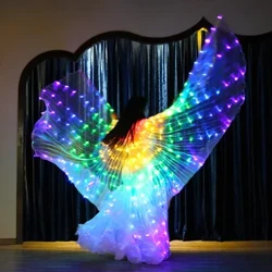 LED Regnbue Selvlysende Farve Kappe Dansere Lysende Sommerfugl Wing Scene Performance Mavedans Karneval Fest Fotorekvisit