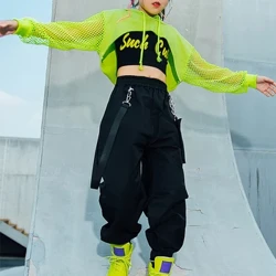 Bé Gái Nhảy Hip Hop Trang Phục Bé Trai Jazz Khiêu Vũ Quần Áo Lưới Hiện Đại Khiêu Vũ Đường Phố Mặc Áo Vest Quần Trẻ Em Trình Diễn Trang Phục