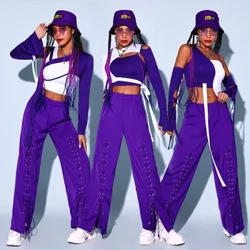 Trang phục múa Jazz Bộ trang phục biểu diễn múa đường phố Hip-Hop Trang phục luyện tập nhạc Jazz Trang phục hát của nhóm nhạc nữ khiêu vũ Hàn Quốc
