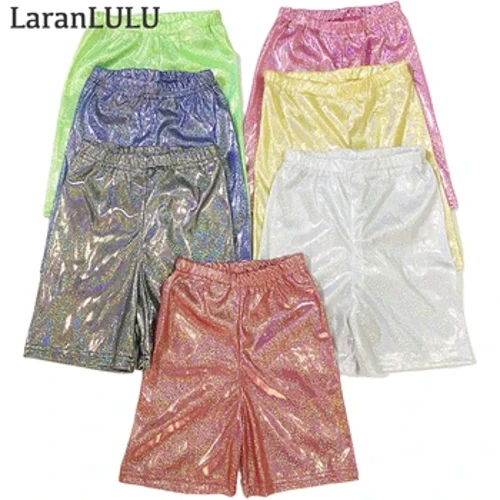 Siorts Ffitrwydd Metelaidd Sglein Oedolion Gwisgoedd Sexy Workout Llawenydd Booty Dawns Shorts i Blant Olew Legins Sgleiniog Campfa Dawnsio Polyn