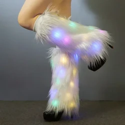 Ama-LED Leg Warmers Akhanyisa Asonga Ibhuthi Ikhava Abesifazane I-Rave Outfit Glow Stocking I-nightclub Party Izingubo Izesekeli I-Tron Dance Wear
