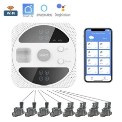 Smarter Bewässerungstimer mit WLAN, Gartenbewässerungssteuerung, Wasserventil, Bewässerungstimer, intelligentes Bewässerungssystem, 4/6/8 Zonen, Wassertimer