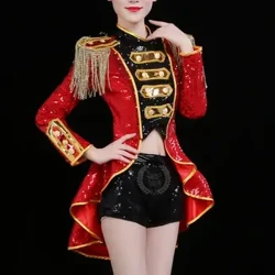 Nguo za Ngoma za Klabu ya Usiku wa Kihispania Mpiganaji Bullfighter Sequin DJ European Court Women Performing