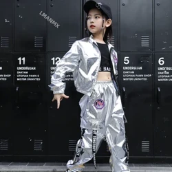 Buachaillí Hip Hop Jacket Cailín Snagcheol Jogger Pants Kids Sequins Street Damhsa Feisteas Déagóirí Shining Leanaí Éadaí sráide
