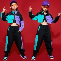 2021 เด็กHip Hopเสื้อผ้าสาวJazz Street Danceเครื่องแต่งกายเด็กกางเกงชุดห้องบอลรูมDancewearเวทีRaveเสื้อผ้า