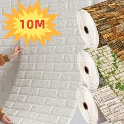 70 cm x 1/5/10 m 3D Duvar Kağıdı Dekorasyon Kendinden yapışkanlı Antika Köpük Tuğla Duvar Kağıdı Oturma Odası Yatak Odası Su Geçirmez 3d Duvar sticker