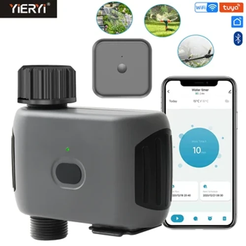 Yieryi Bluetooth WiFi kastmistaimer koos jaoturiga Smart Tuya kastmisveeklappide sprinkler aiamurudele basseini kasvuhoone tilguti jaoks